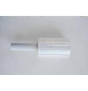 Folie stretch manuala tip mini roll, 100mm, cu maner din tub de plastic